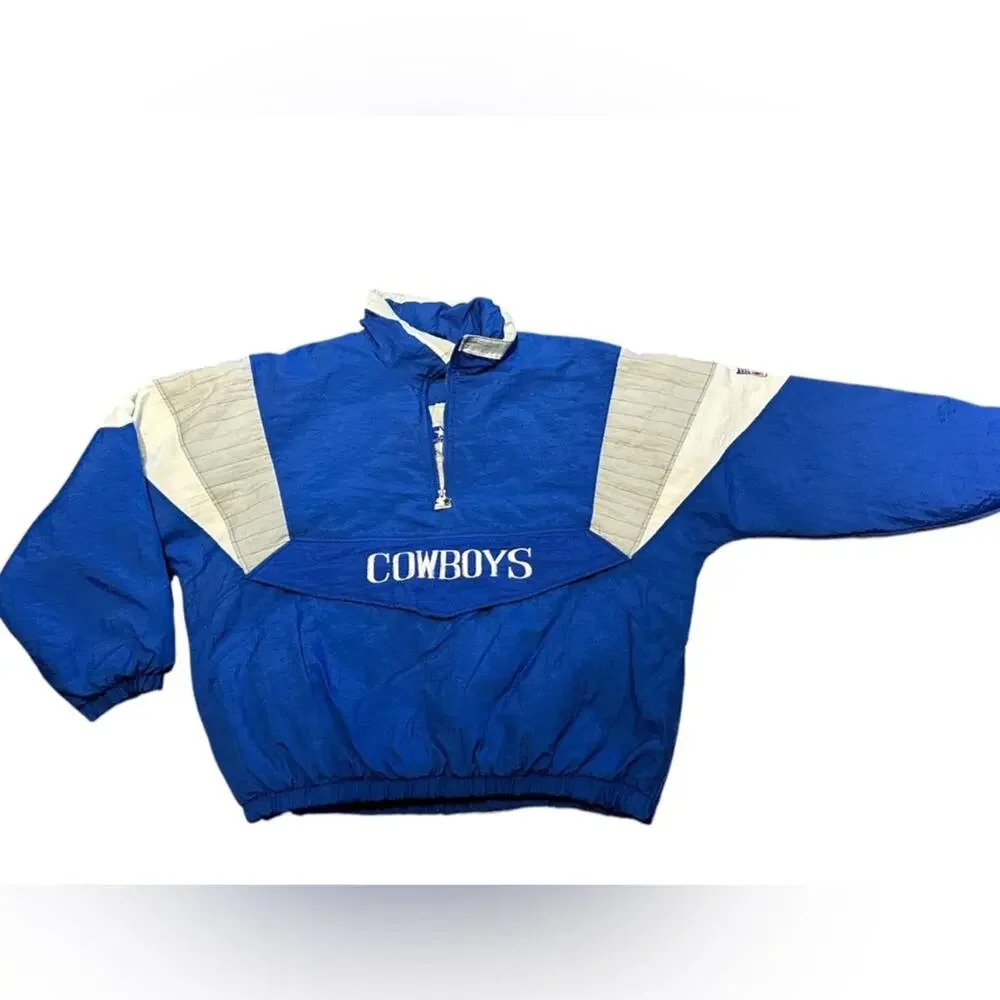 Starter Dallas Cowboys Blue and Gray Insulated Quarter Zip Jacket/Coat XXL - Picture 5 of 13